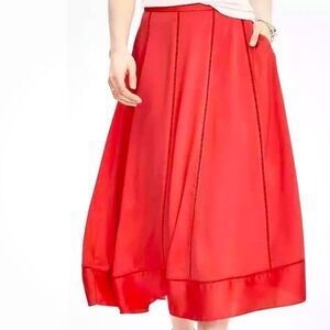 Banana Republic Midi Sweep Skirt coral color Size 2 Retail $118 Sold Out